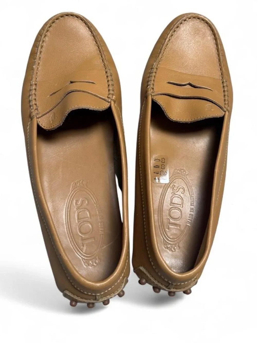 Tod's Women’s Gommino Tan Leather Loafers - Size 8.5
